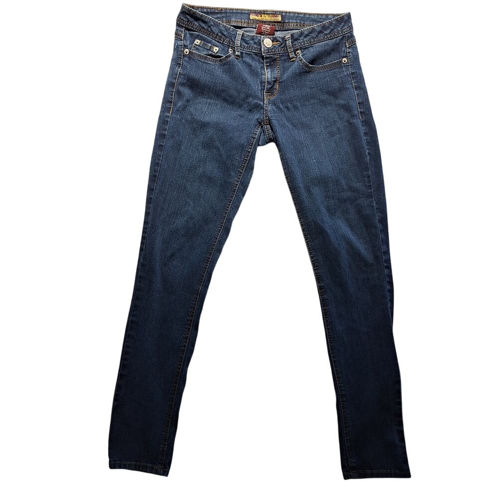 Y2K 2BWU Jeans Sz 9 Skinny Straight Leg Low Rise Denim Blue Skinny Classic